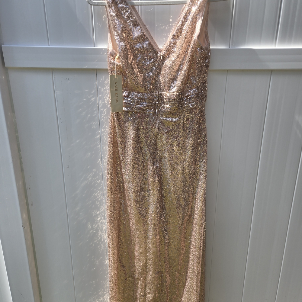 Elegant Gold Sequin Prom Dress